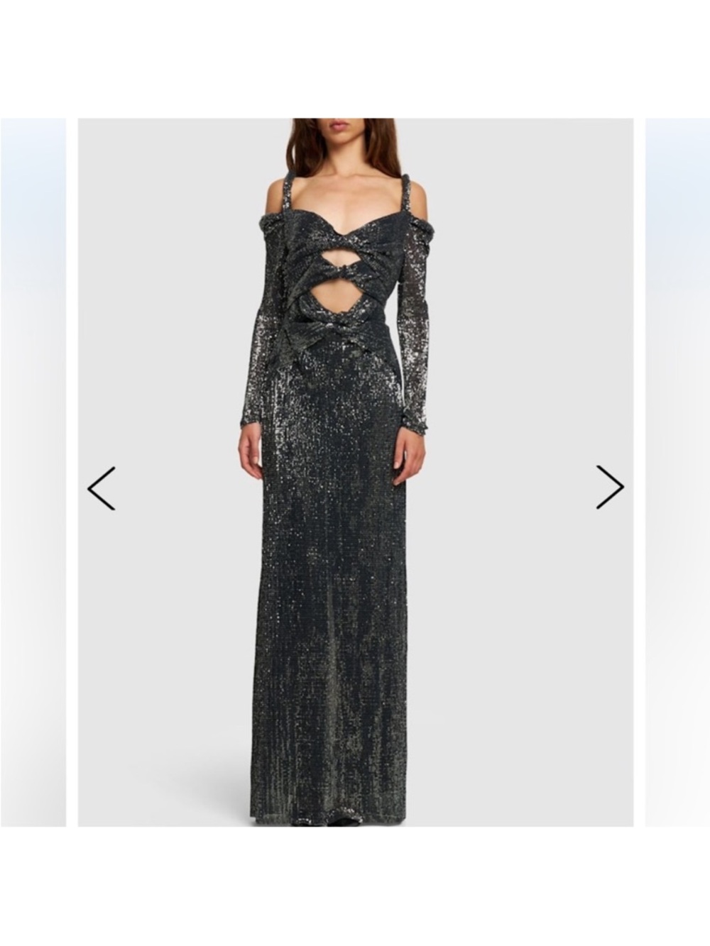 Altuzarra Black Sequin Cutout Maxi Gown